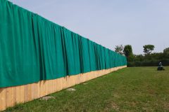 Die fertige Pfeilfangwand.